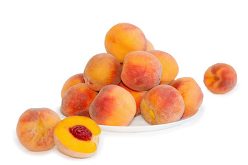 Peaches on a plate