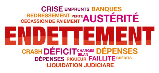 Obraz premium nuage de mots endettement