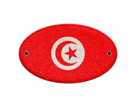 Wooden sign of Tunisia.