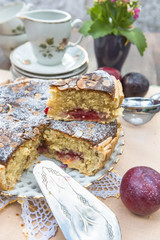 Plum and almond cake