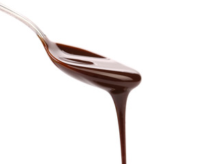 chocolate syrup leaking from spoon