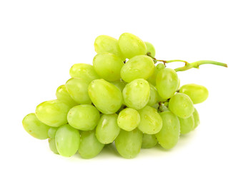bunch of ripe and juicy green grapes