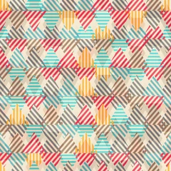 Tuinposter Zigzag retro driehoek naadloos patroon