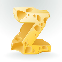 Cheese vector ABC. Letter Z.