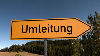 Wegweiser Umleitung