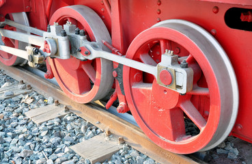 Fototapeta premium old wheels from locomotives