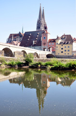 Fototapeta premium Old Town of Regensburg Cathedral of St. Peter, Germany