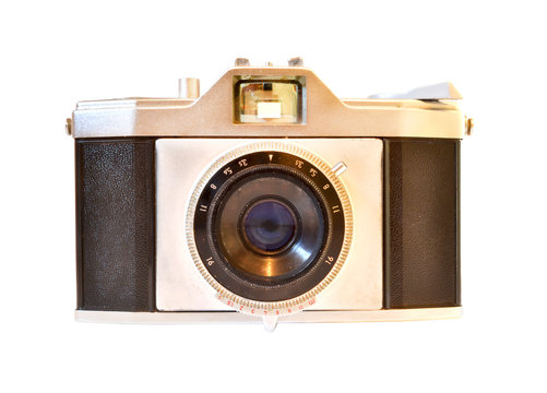 Old camera isolated on the white background.