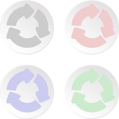 Vectror icon set recycle in differend colors