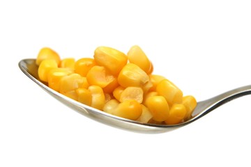 Corn on spoon