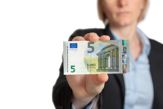 neuer 5 Euro Schein - business, isoliert