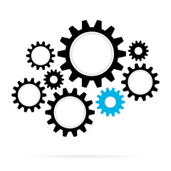 retro gear bridge isolated background