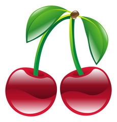 Illustration of cherry fruit icon clipart