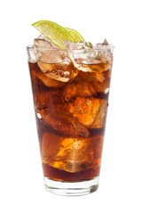 Drink with rum, isolated on white background