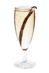 Drink with vanilla, isolated on white background