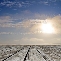 sky and wood floor