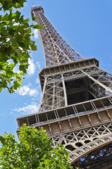 Summer view on Eiffel tower