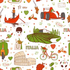 Abwaschbare Fototapete Doodle Italien-Muster