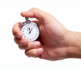 Hand with a stopwatch.