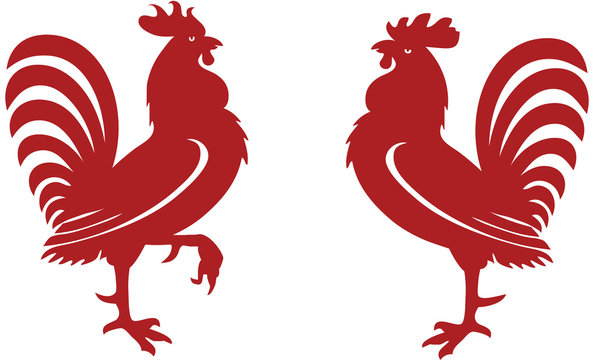 Stylised red rooster