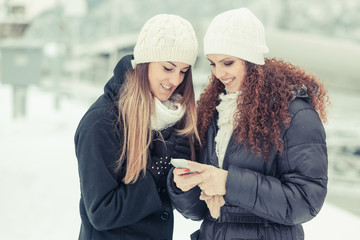 Two Women Sending a Message