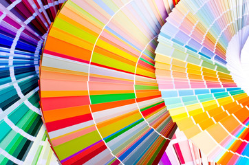 Sample of colorful paint. Choosing the right color.