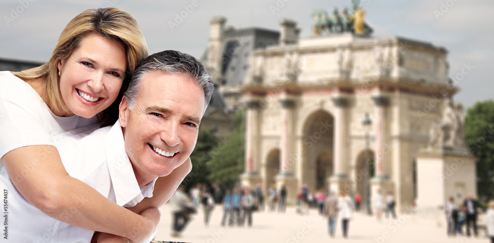 Canvas Prints senior couple in paris.