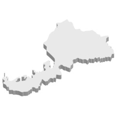 Fototapeta premium 福井 地図 3D