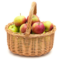 wicker basket full of apples