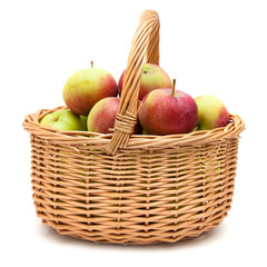 wicker basket full of apples