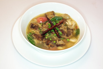 Thai style spicy pork soup
