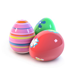 Easter Eggs on white