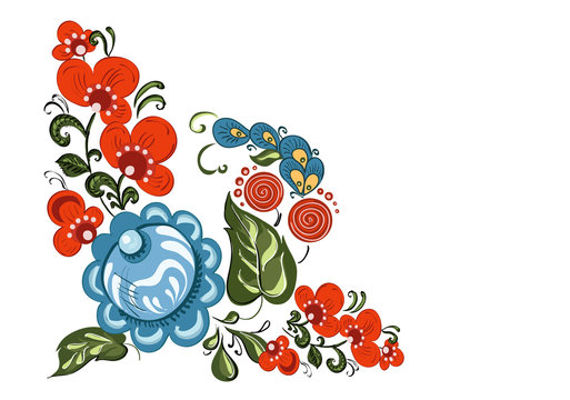 Decorative corner element in  Russian traditional style