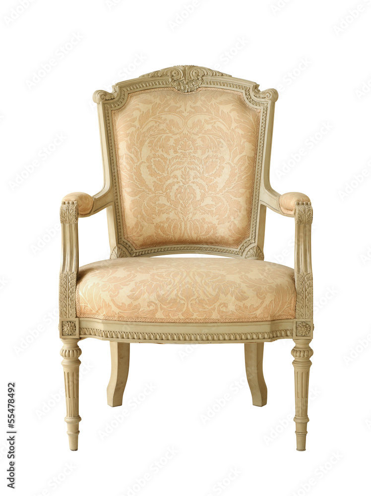 Wall mural vintage luxury armchair isolated on white background