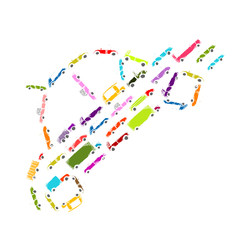 Car shape made from transport for your design