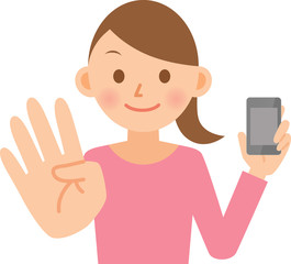 女性　モバイル