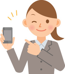 ビジネスウーマン　モバイル