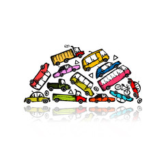 Pile of different cars