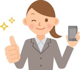 ビジネスウーマン　モバイル