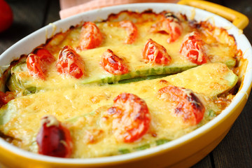 courgette baked with cheese and tomatoes