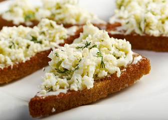 Appetizer , toasted with cottage cheese