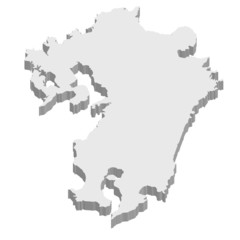 九州　地図　3D