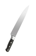 metal kitchen knife isolated on white