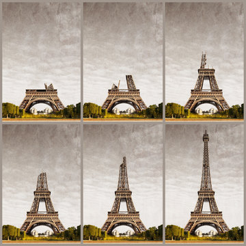 Fototapeta Tour Eiffel progressive construction