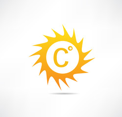 Sun and Celsius mark icon