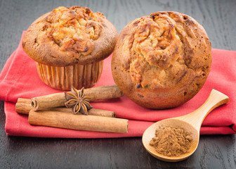 Delicious apple muffins with cinnamon