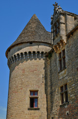 Fototapeta na wymiar Perigord, the picturesque castle of Fenelon in Dordogne