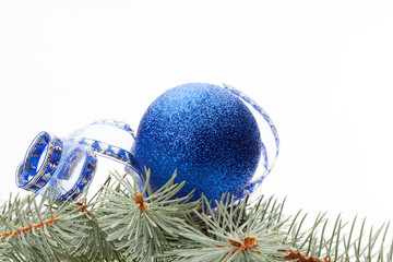 Blue christmas bauble