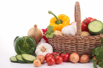 vegetables on white background