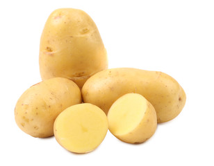 Potatoes and splited tuber.